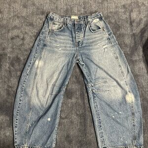 Free People Good Luck Mid-Rise Barrel Jeans